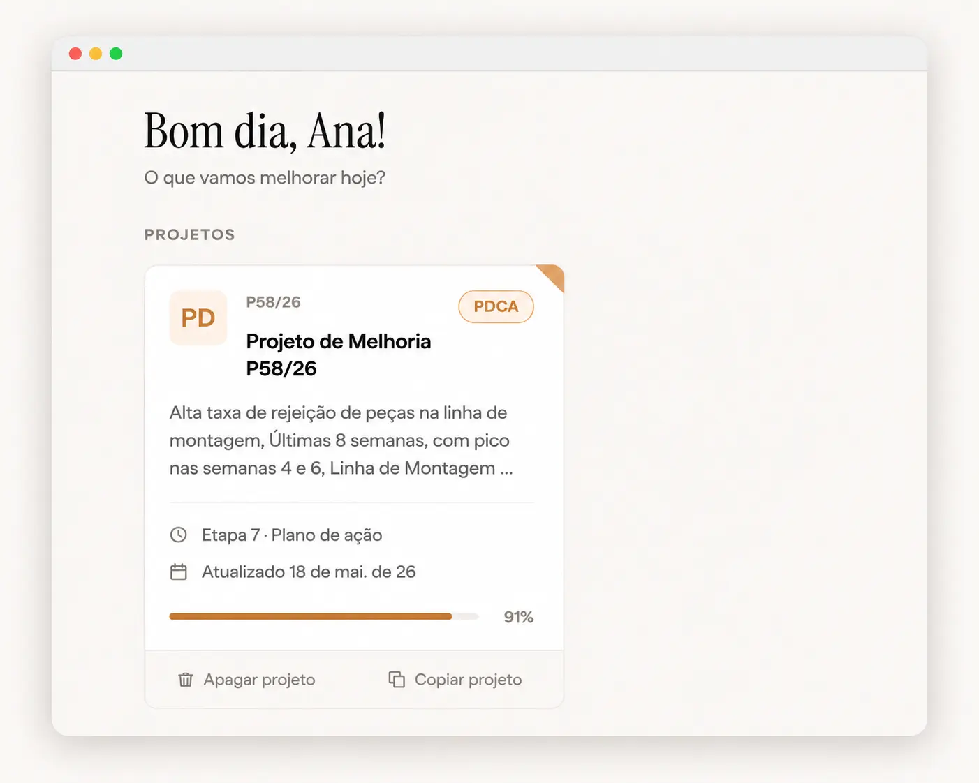 Escolha de metodologia no dubitool